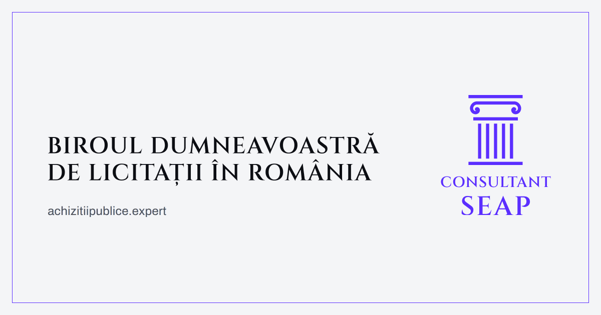 Consultant SEAP — biroul dumneavoastră de licitații în România